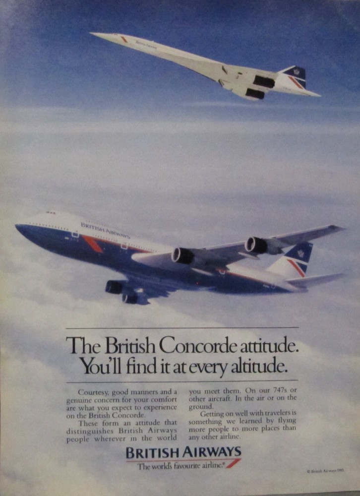 British Airways Concorde 1985 Ad