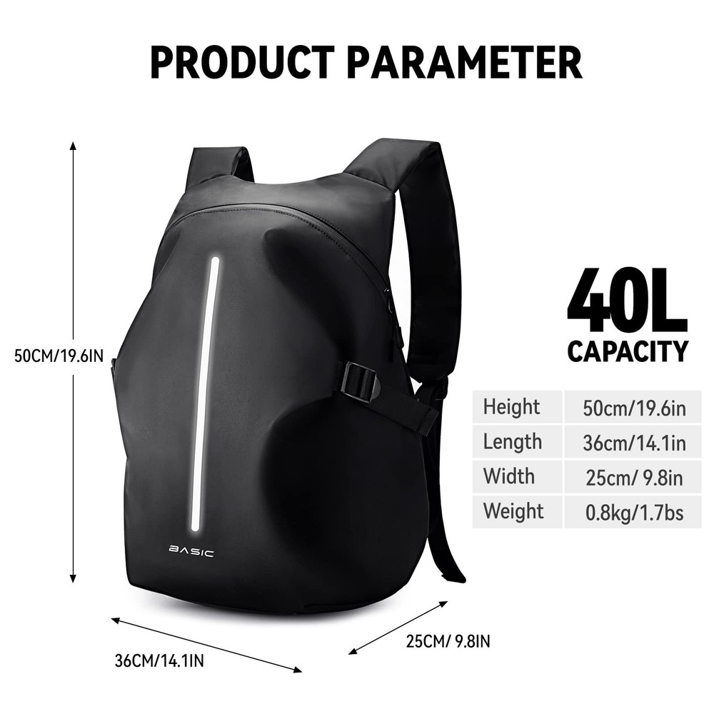 Motorcycle Backpack, Backpacks for Men 50*36*20CM, D-black-small