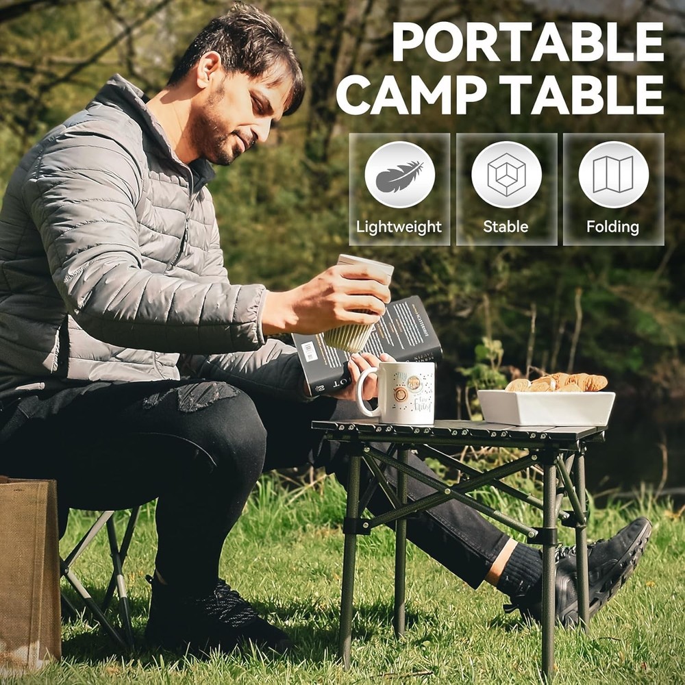 Folding Camping Table,Portable Table 1-2 Persons -Collapsible Table Lightweight