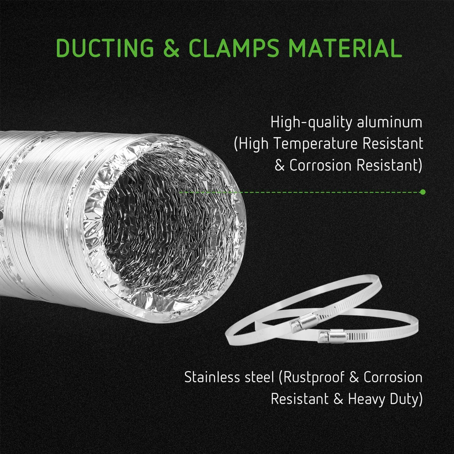 VIVOSUN 6Inch 25Ft Non-Insulated Flex Air Aluminum Ducting for HVAC Ventilation