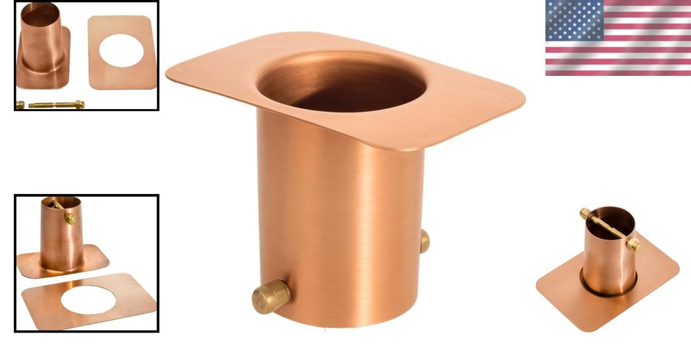 Pure Copper Rain Chain Gutter Adapter with Brass Bolt - Elegant & Rust-Resistant