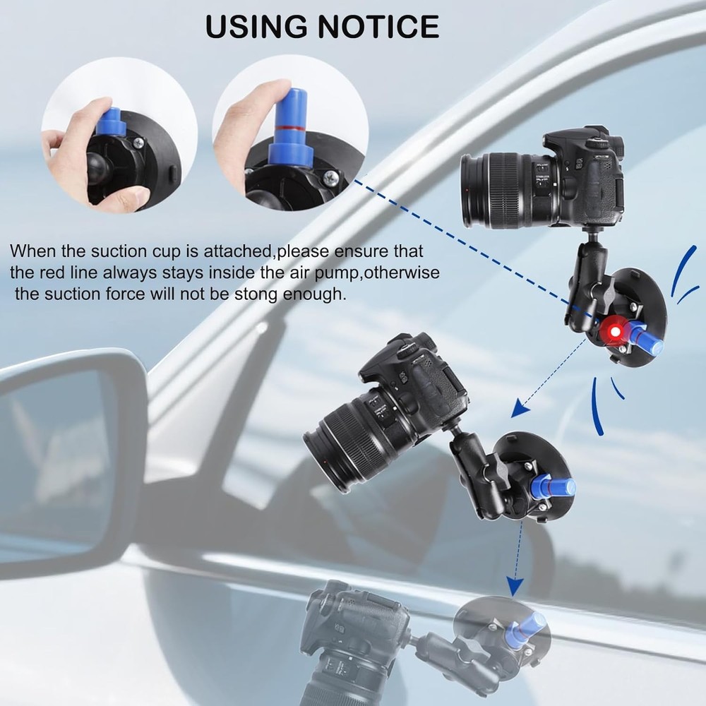 PellKing Camera Air Pump Vacuum Suction Cup Handlebar Mount Kit Compatible...
