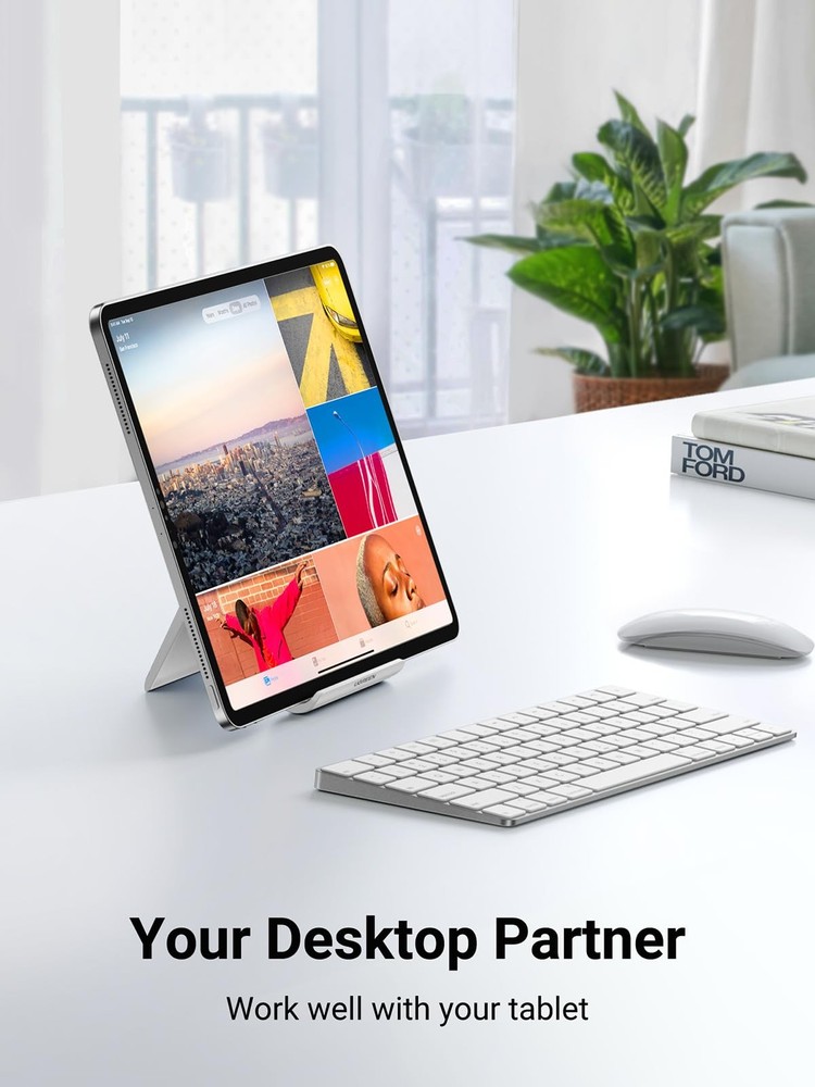 UGREEN Tablet Stand Holder Adjustable Portable Desktop Dock Office White