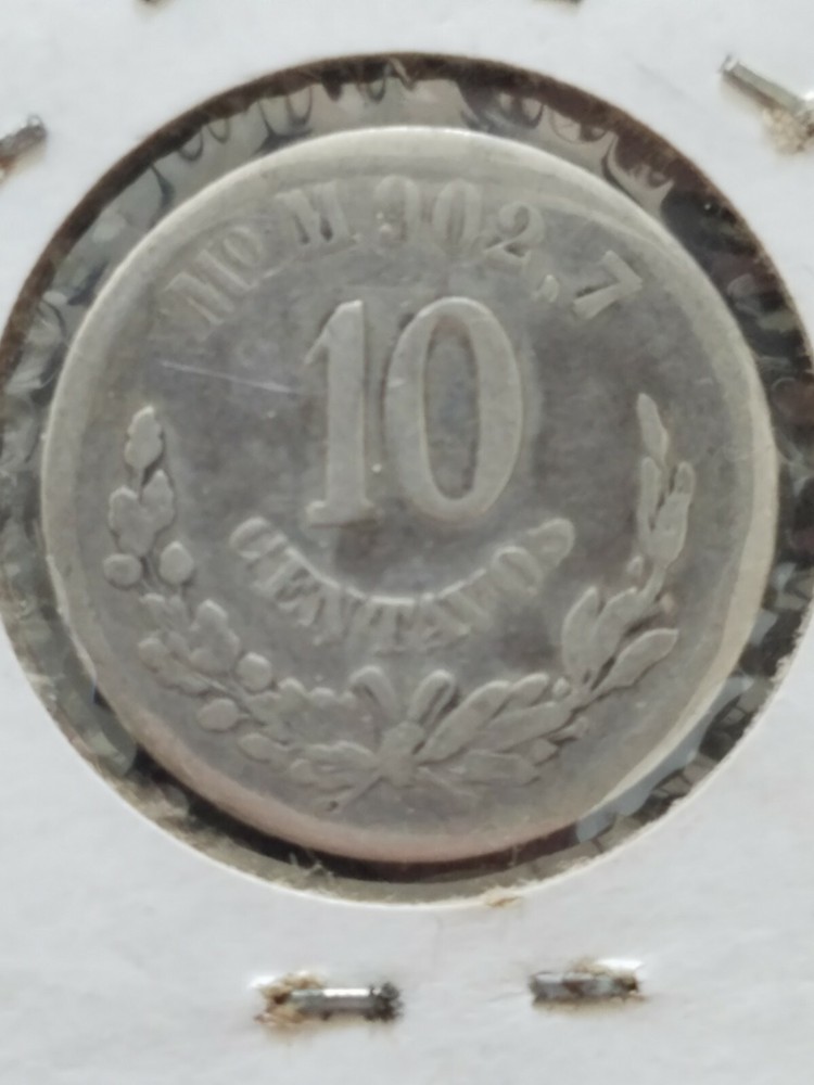 Error Mexico; Silver 10 Centavos 1886-Mo M Mexico City Doubled, DD