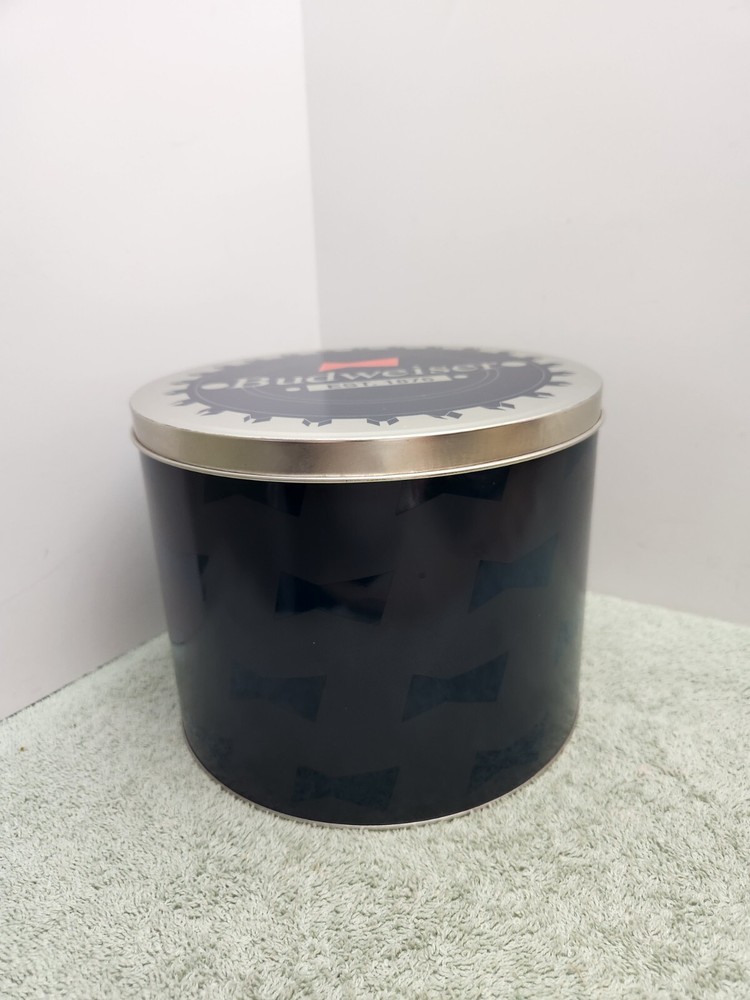 BUDWEISER TIN Dark Blue 6" H x 8" W