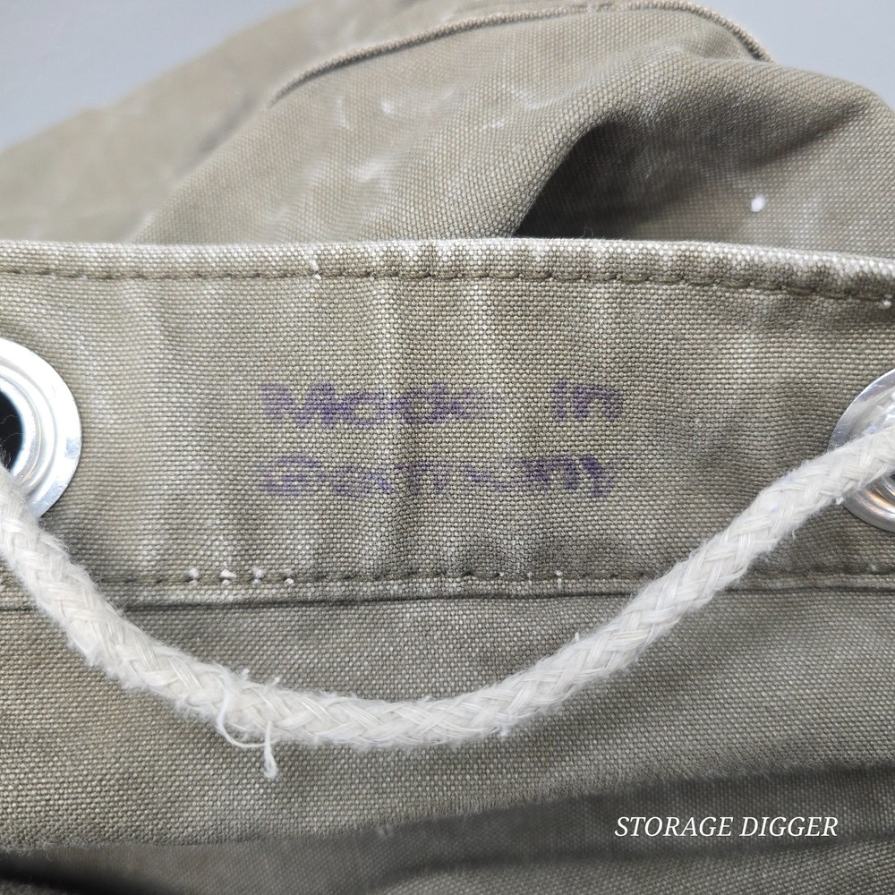 Vintage Bundeswehr Army Large Military Barrack Drawstring Backpack Germany