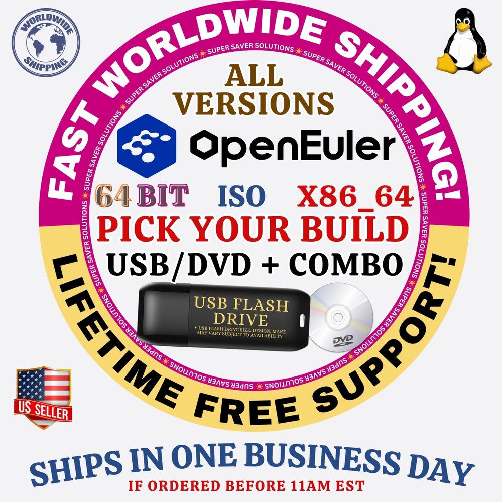 OpenEuler Linux OS ISO ALL VERSIONS 64BIT USB-DVD, LIVE-FULL, MAC PC
