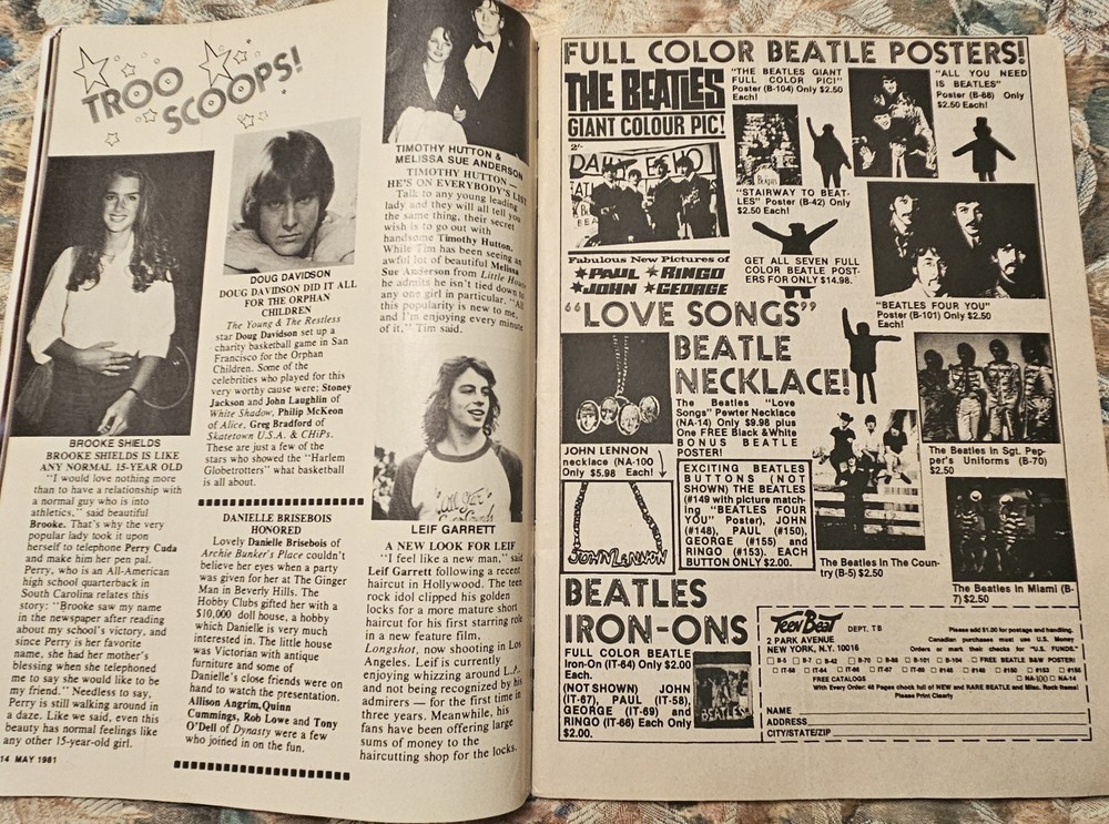 TEEN BEAT MAGAZINE MAY 1981 KISS, VAN HALEN, BAIO, DILLON