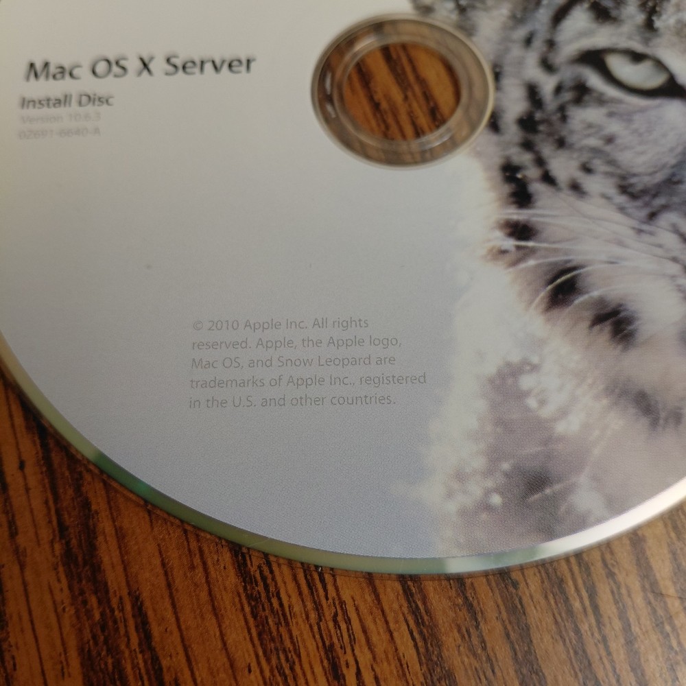 Apple Mac OS X Server Install Disc Version 10.6.3 0Z691-6640A Disc Only