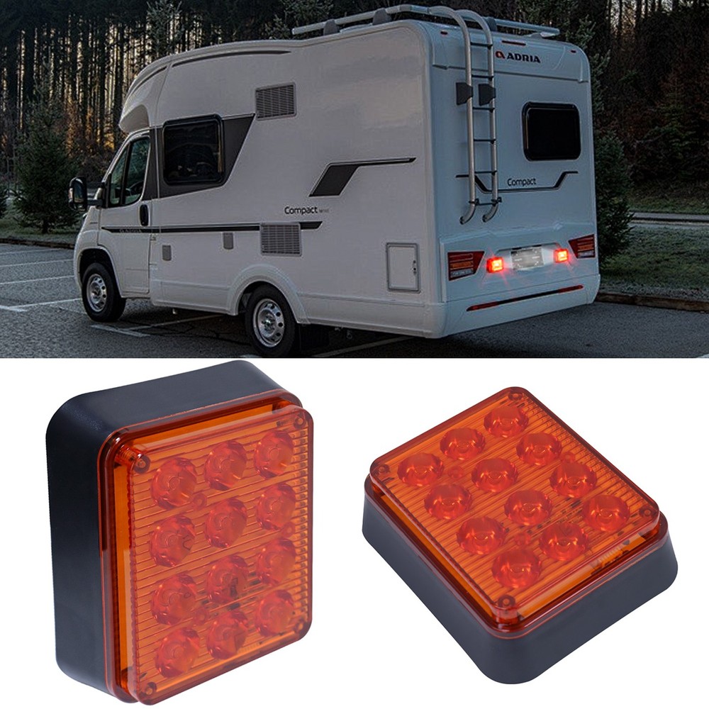 2PCS Wireless Magnetic Amber Strobe Light Rechargeable Emergency Warning Kit