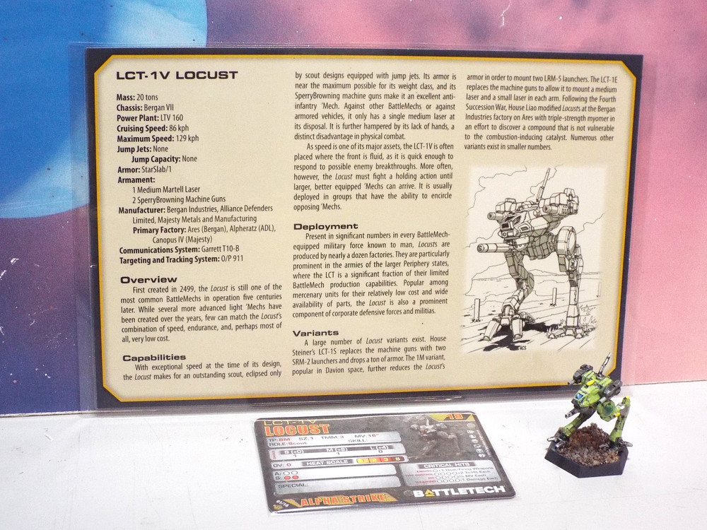 BATTLETECH LOCUST MECH (CATALYST, PLASTIC, PAINTED)