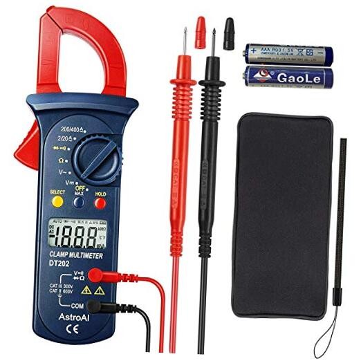 Digital Clamp Meter 2000 Counts, Multimeter Amp Meter with Auto Ranging; Small