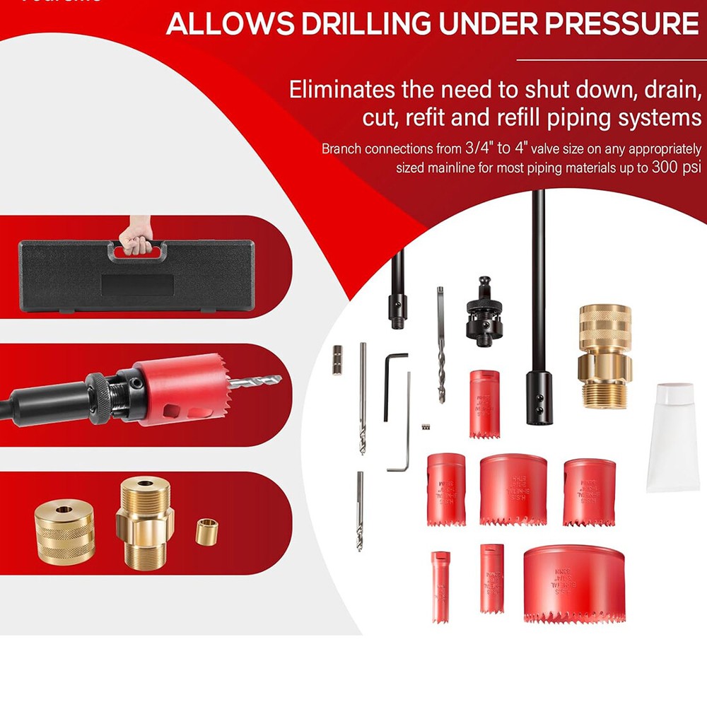 08350 DM3MECH Mechanical Hot Tapping Machine Complete Kit for NPT with Case