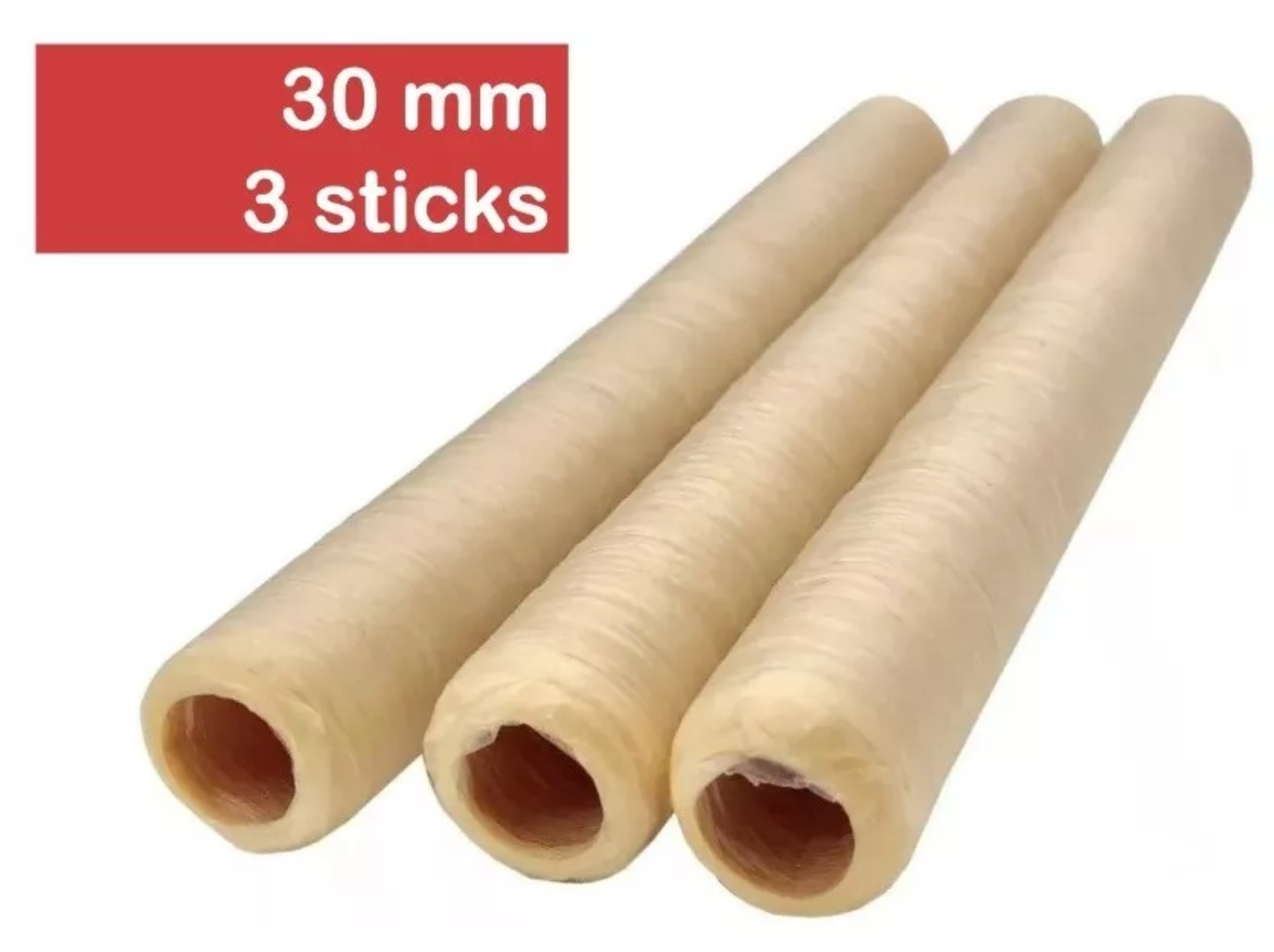 Collagen Casings Dry 30mm / 50ft Lenght for stuffing 61 Lb 270 sausages 3 sticks