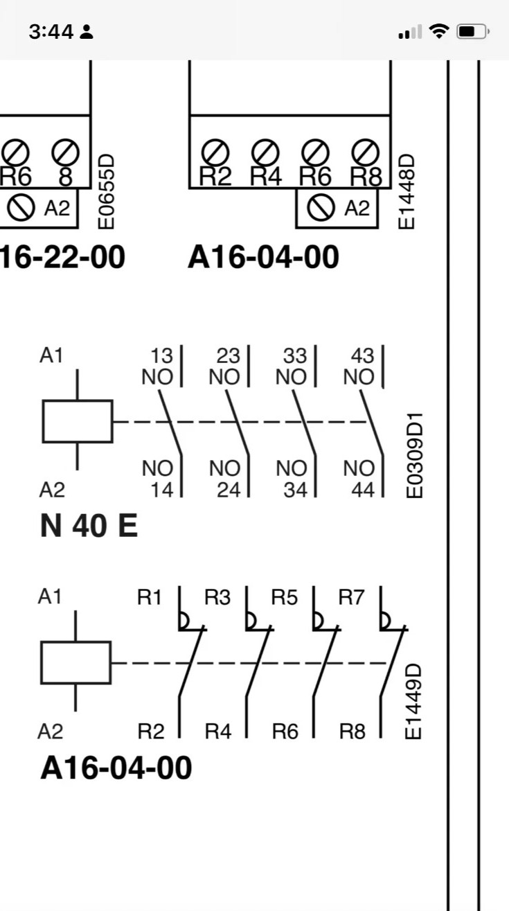 ABB A16-04-00 Contactor 110-120V 50-60Hz coil, 4 NC Closed Contacts 30A