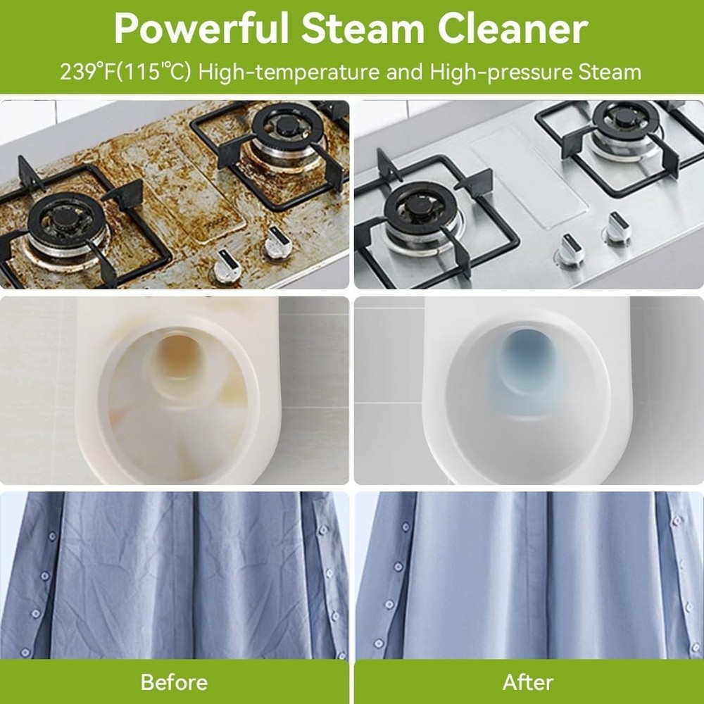 Pressurized Handheld Steam Cleaner Multi-Surface Steamer with 12Pcs Cleaning Kit