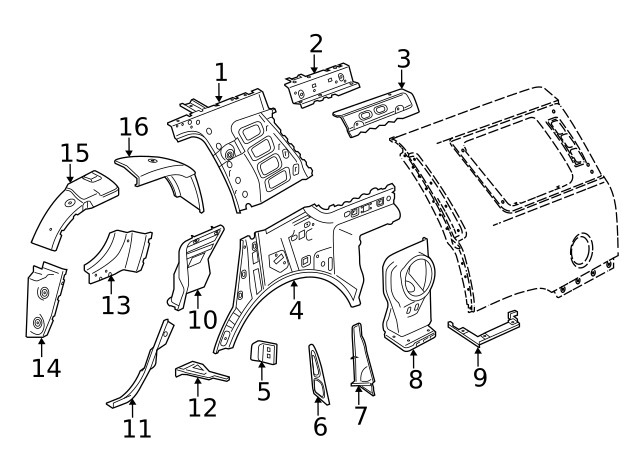 Genuine GM Driver Side Body Side Outer Panel Extension 22786694