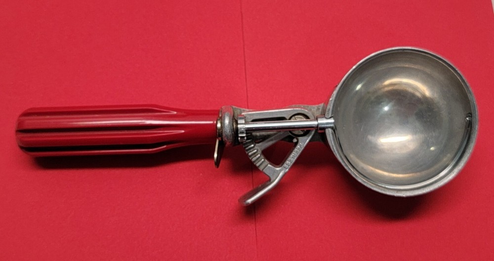 Vintage Ice Cream Scoop With Red Handle #12