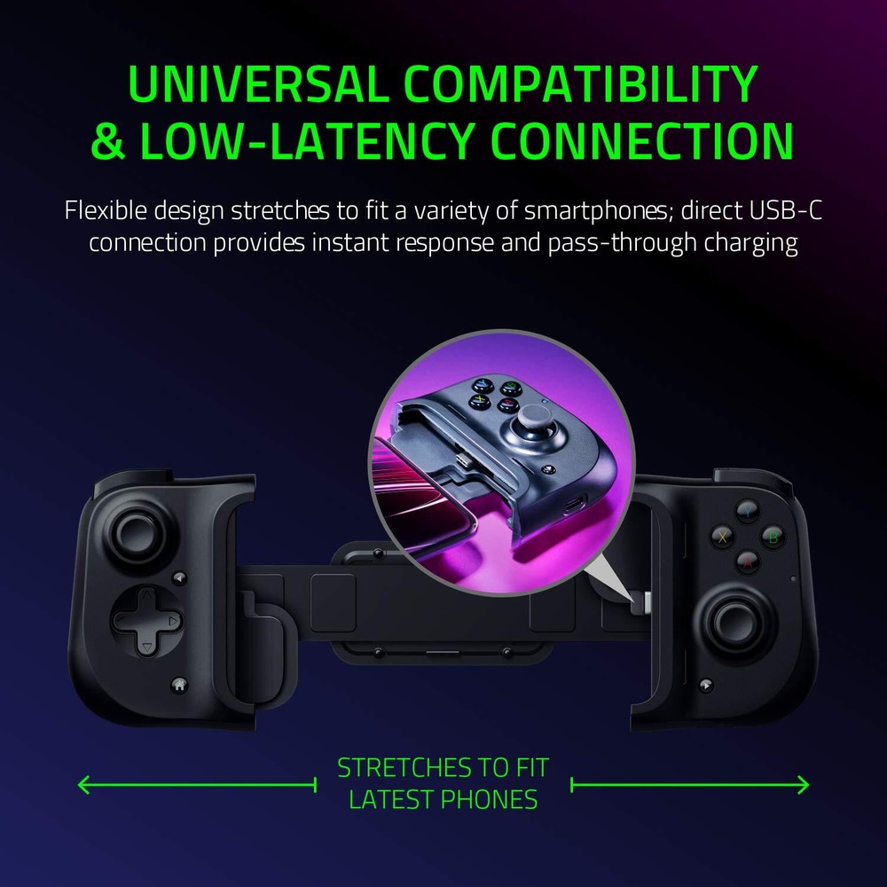 Razer rz06 Black Kishi Universal Mobile Game Controller (Open Box)