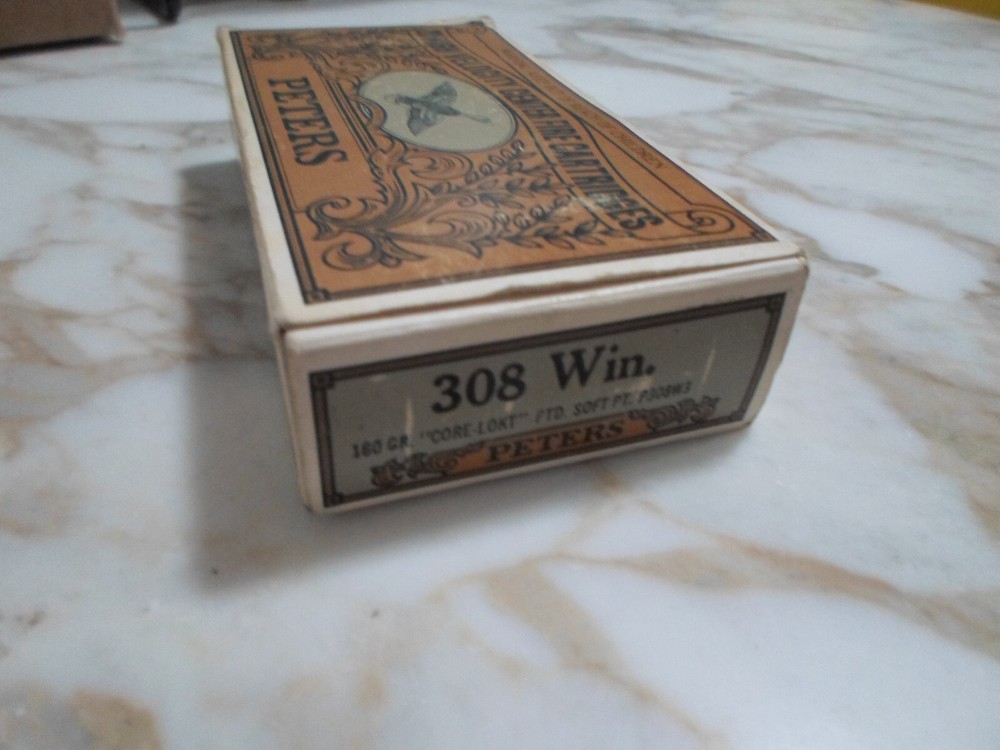 Peters 308 Win 180 gr Core-Lokt PTD Soft Point Empty Box