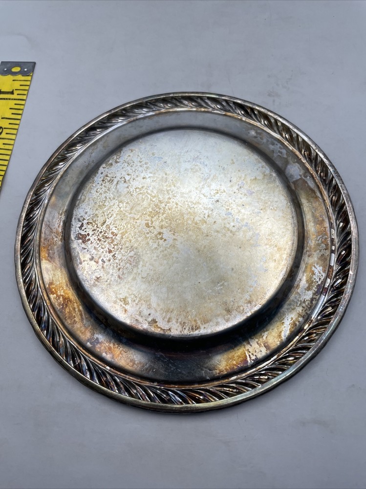 Oneida Silversmiths Silver Plated Candy Keys Coin Small Plate Dish 6" GA17