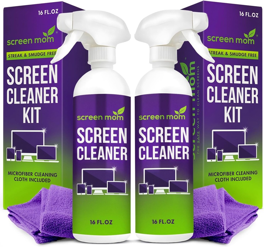 Screen Cleaning Kit Solution Spray Microfiber Cloth Laptop Tablet Smartphone