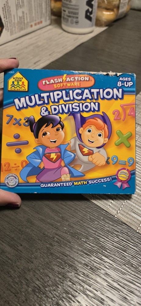 3 Sets NEW Software PC School Zone Math 1 MATH 3 MULTIPLICATION & DIVISION NEW