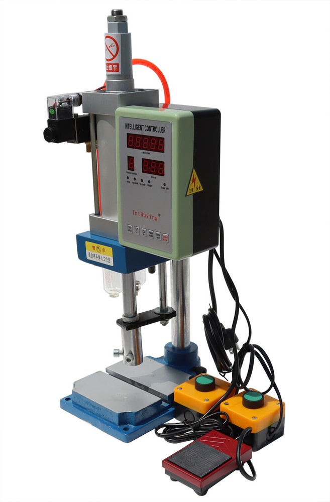 INTBUYING 110V 440Lb/200kg Pneumatic Punch Machine with Display Controller