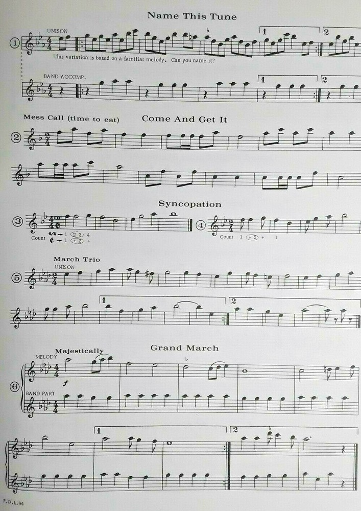 First Division Band Method, Part Two - For Flute, By Fred Weber