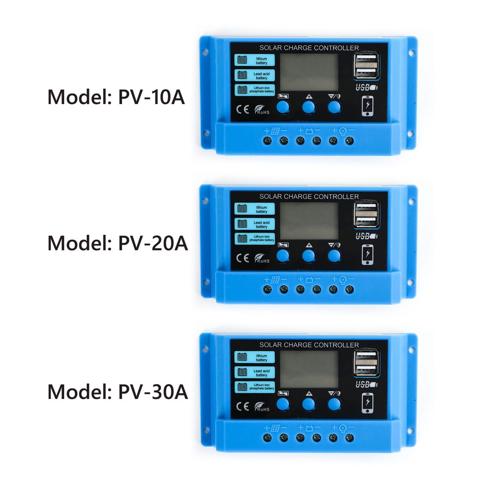 PWM 20A 30A Solar Charge Controller Regulator For 100W 200W 300W Solar Panel EP