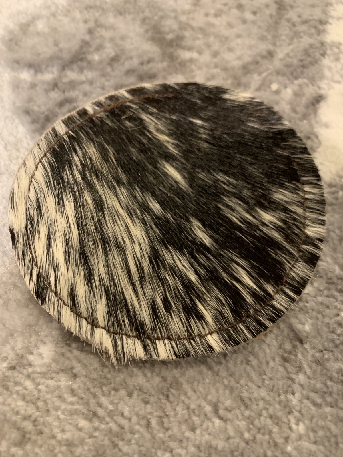 2 Cowhide Coasters. Southwest Barware.