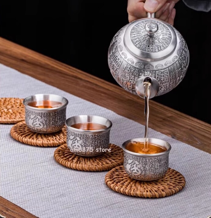 Pure Silver 999 Double-layer Insulation Master Drink Cup Small Tea Bowl 40ML