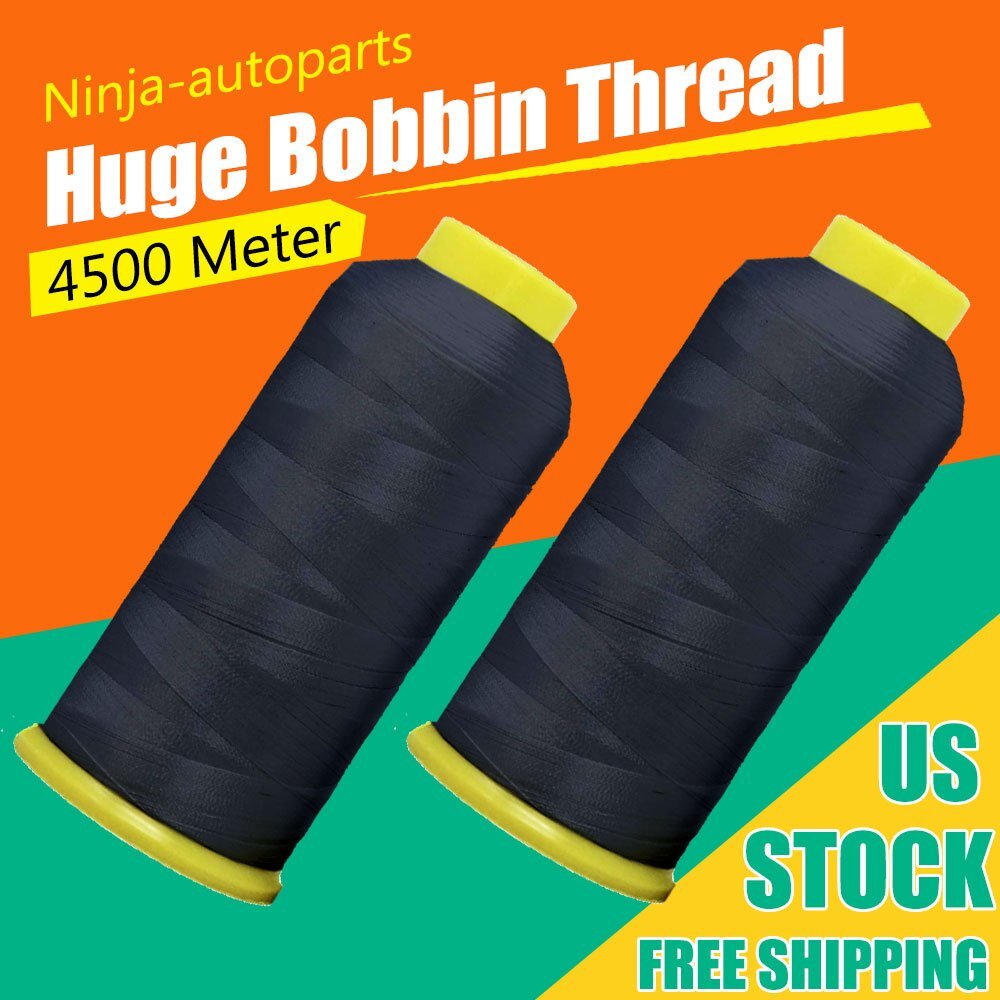 2 cones Embroidery machine polyester thread 5000 yds ( BLACK)