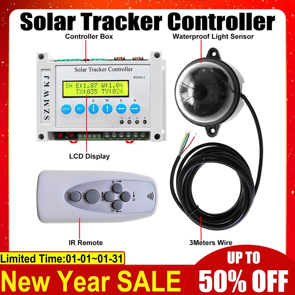 12V 24V Dual Axis Solar Panel Automatic Tracking LCD Solar Tracker Controller EL