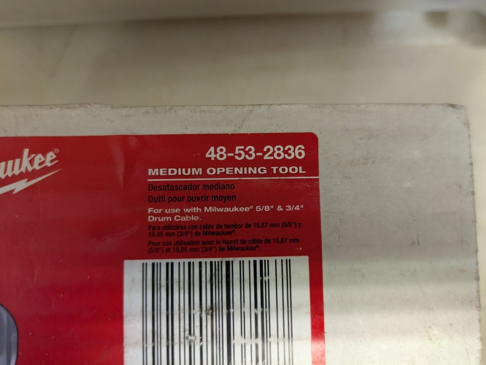 MILWAUKEE MEDIUM OPENING TOOL FOR 5/8" & 3/4" DRUM CABLE 48-53-2836