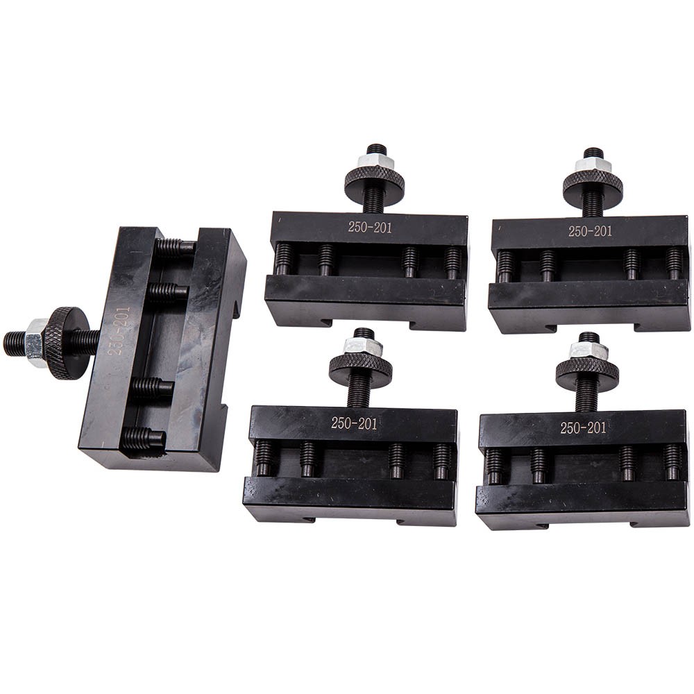 5-pcs Quick Change Turning & Facing Lathe Tool Post 1/4 - 5/8" square diamete