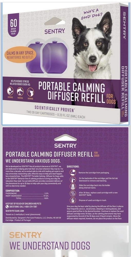 Calming Diffuser Refill for Dogs, Reduces Stress and Bad Behavior