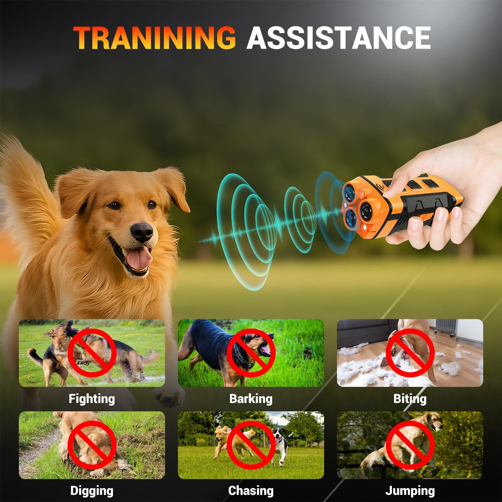 Dog Bark Deterrent Device, Upgrate Anti Barking Device for Dogs 32ft Max Rang...