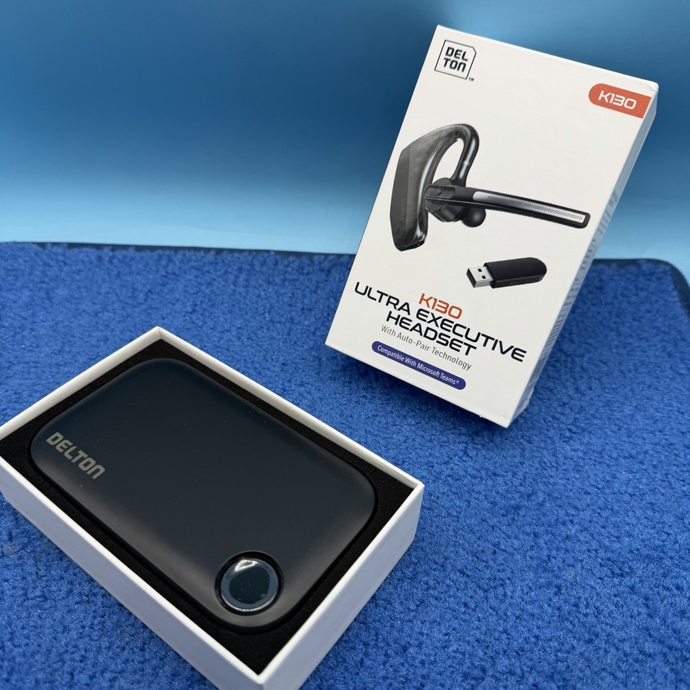 Delton K130 Wireless Noise Canceling Bluetooth Computer Earbud Headset - Black