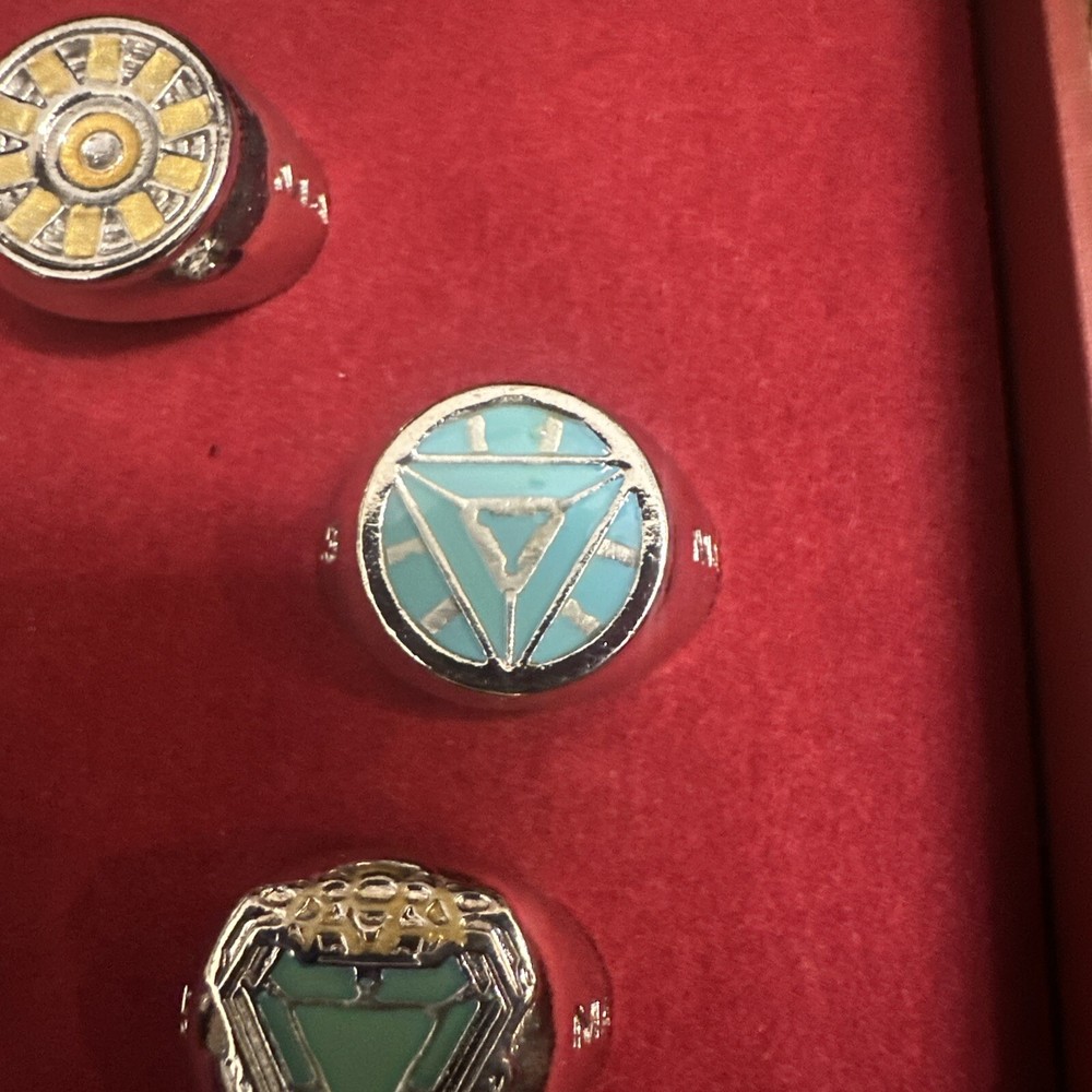 SALESONE MARVEL IRON MAN ARC REACTORS ADJUSTABLE RINGS SET Rare New Never Used