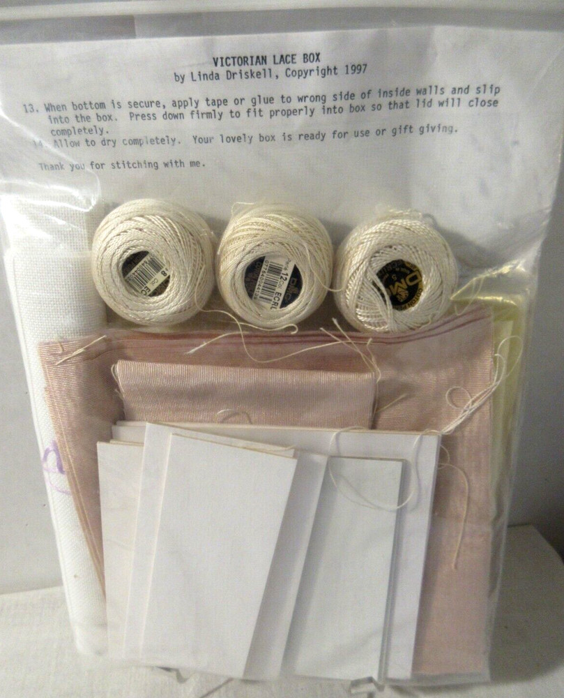 VHTF Linda Driskell VICTORIAN LACE BOX Embroidery/Pulled Thread KIT