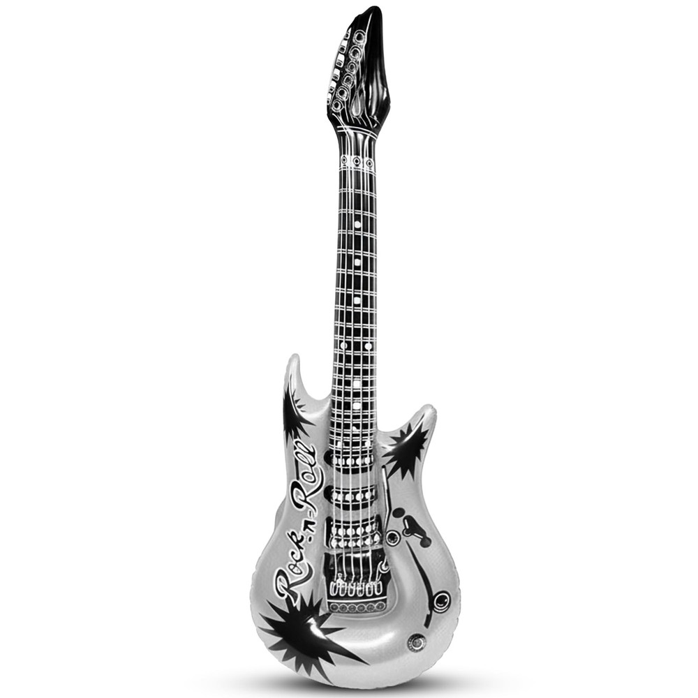 Silver Inflatable Guitar | Prop | Blow Up Standard,