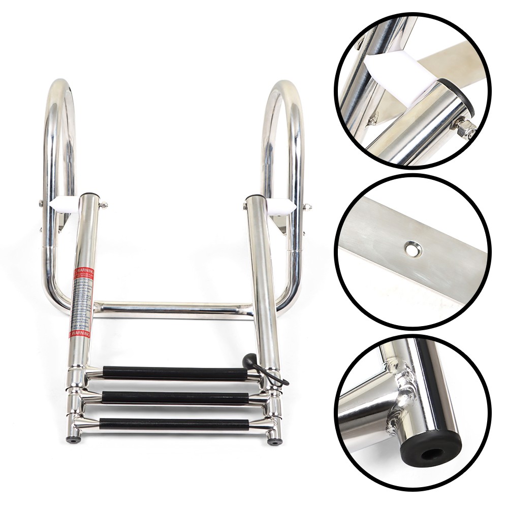 2/3/4/5 Steps Boarding Ladder Stainless Steel Telescoping Foldable Marine Ladder