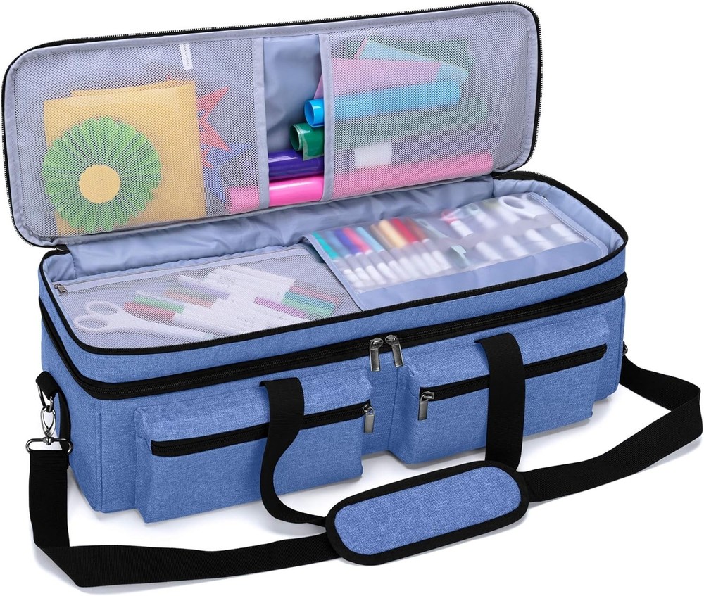 Blue Double-Layer Bag for Cricut Explore & Maker - Portable & Functional