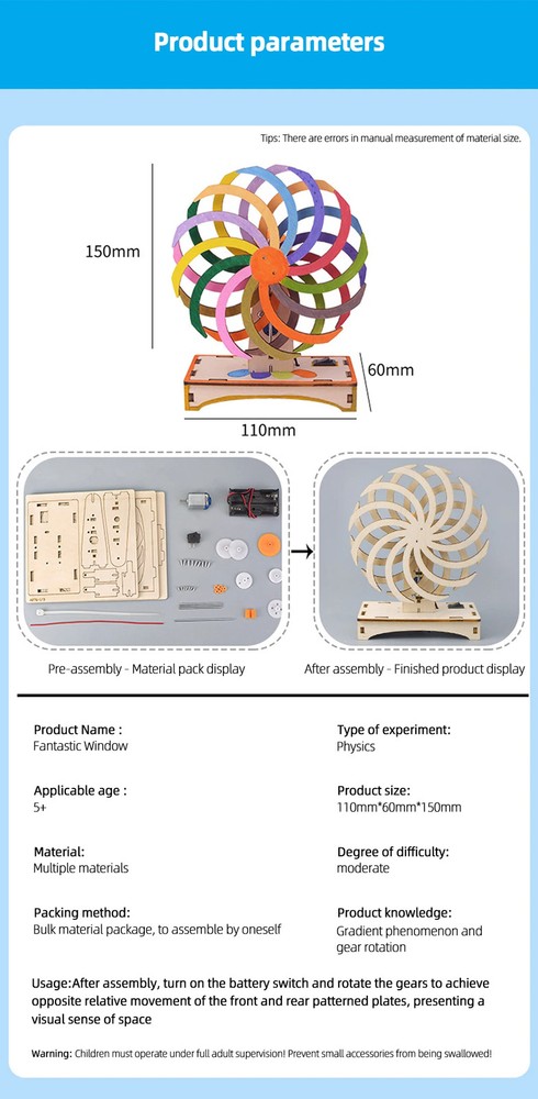 DIY Handmade Magic Window DIY Science Experiment Kit & Education Model Toy