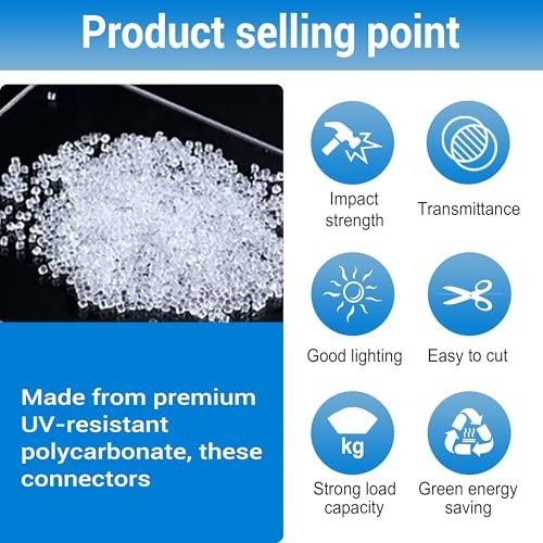 10 PCS Polycarbonate Greenhouse U Connector Profile 4ft Length Fits 0.32’’ &