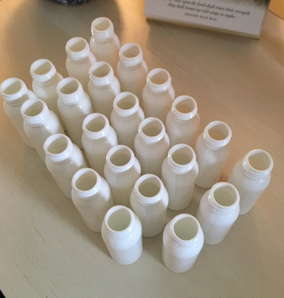 1 oz White Plastic Round Cosmo Bullet Bottles - 23