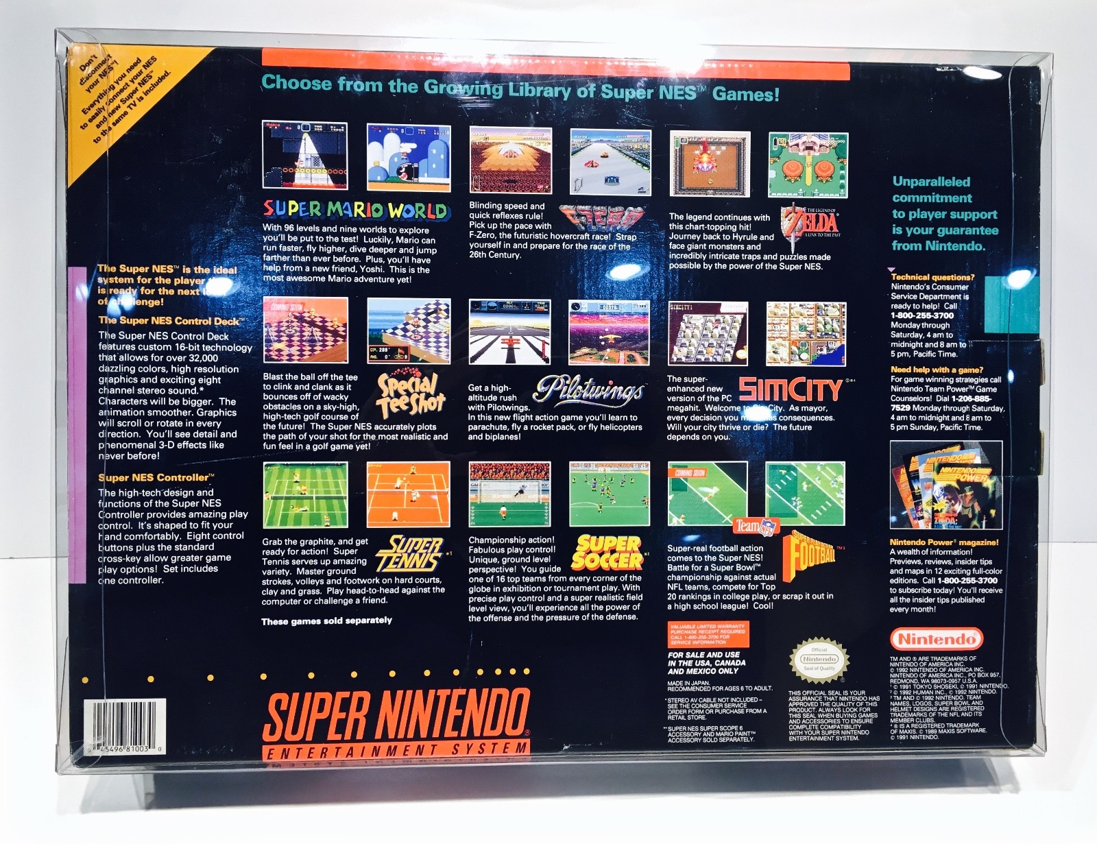 1 Console Box Protector For SNES CONTROL SET Super Nintendo Display Case Boxes