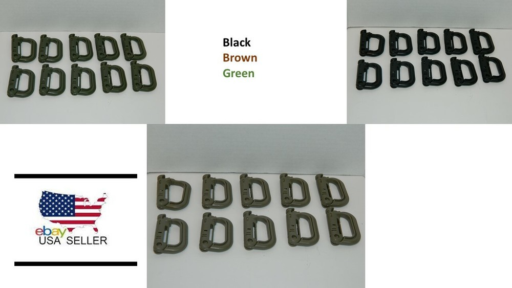 10 D-Ring Clip Molle Hook Grimloc Backpack Locking Buckle Carabiner Snap on