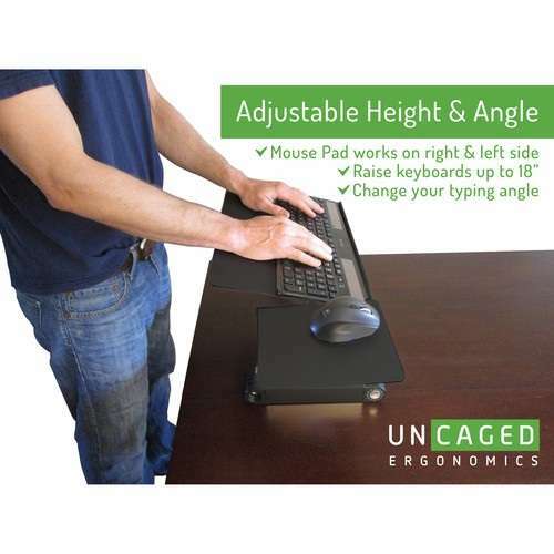 Uncaged Ergonomics WorkEZ Adjustable Height Angled Keyboard Tray